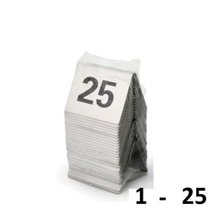 25pcs-50pcs Stainless Steel Tent Table Number Cards Restaurant Cafe Bar Seating Table Numbers Wedding Birthday Party Supplies