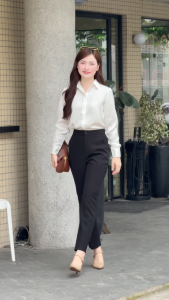 [MUA 2 GIẢM 25K] Quần tây nữ basic ống đứng có ủi ly vải tuyết mưa cao cấp dày dặn công sở thời trang GUMAC BQE00005