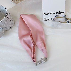 Khăn Choàng Lụa Thời Trang Xuân Hè Khóa Từ Phong Cách Hàn Quốc Đa Năng Trang Trí Túi Xách Cho Nữ Khăn Choàng Ngắn