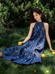 INMAN | Elegant Long French Halter Embroidered Dresses