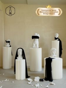 SHIBAZHI | Creative Artistic White Cylindrical Display Stand