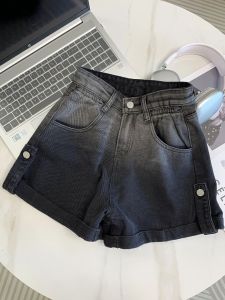 High Waist Gradient Color Denim Shorts Womens Summer New Style Fashionable Wide Leg Pants Slimming Hot Shorts Casual Wear