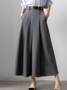 French Draped High Waist A-Line Skirt Womens Spring 2025 New Style Slimming Hip Covering Commute Professional Skirt