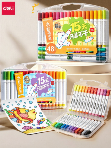 deli | Non-Drying Washable Overlapping Watercolor Markers