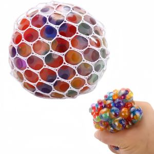 6cm Kids Exotic Pinch The Rainbow Bead Pressure Reducing Ball Vent Ball Decompression Toy TPR Pinch Le Grape Ball Adult Toys