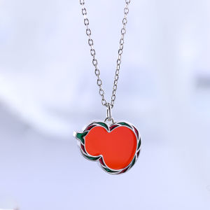 New Chinese Style Lucky Charm Necklace Womens Luxury Small Audience High-End Retro Pure Silver Red Agate Gourd Pendant Accessory