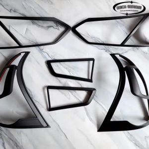 Paket Garnish Cover Lampu Depan Belakang Mobil Grand All New Avanza & Xenia 2015 - 2018 Hitam Doff