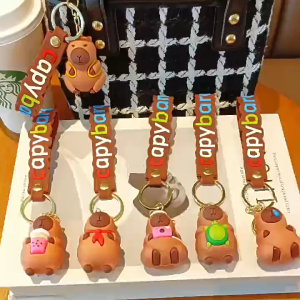 Móc Khóa Dẻo Capybara Kèm Dây Strap Phụ Kiện Trang Trí Túi Balo Xe Máy Thời Trang ! ChunChinToyKingDom