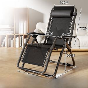 Yongjue Folding Recliner Chair Modern Simple Style Metal Leisure Sleep Chair Home Balcony Office Nap Chair Lazy Back Chair