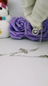 สร้อยคอเพชรเต้นเงินแท้92.5%-แอปเปิ้ล