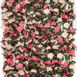 1/5PCS Artificial Rose Flowers Wedding Home Room Decorations Spring Autumn Garden Arch Christmas Rattan DIY Gift Fake Plant Vine