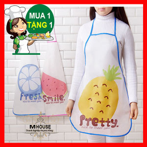 Tạp Dề Nhựa Chống Thấm Nước Tạp Dề Chắn Văng Dầu Mỡ In Hoạt Hình Phụ Kiện Nhà Bếp