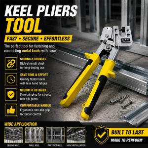 OLOEY | Metal Stud Crimper Aluminum Alloy Punching Pliers Double Handed Keel Tool for Fastening Drywall Ceiling Frame Wall Construction
