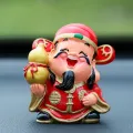 God of Prosperity 三喜财神 迎祥纳福红衣Q版财神手捧元宝聚宝盆树脂喜庆工艺品摆件. 