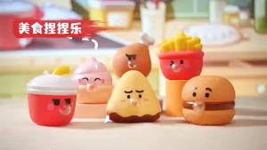 MUSASI Silicone Pop Bubble Squeeze Toys French Fries Hamburger Quick Rebound Cartoon Food Squeeze Toys Kawaii Relieve Anxiety Stress-relieving Toys Toy
