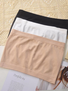 plus Size Womens Modal One-Piece Strapless Bralette Korean Style Base Layer Wrap Chest Invisible Underwear Knitted Fabric