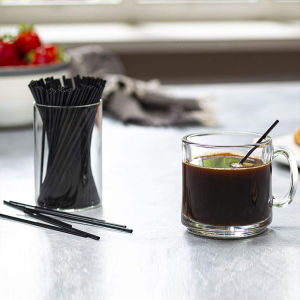 500Pcs Disposable Straws Black 13cm Plastic Coffee Cocktail Stirrers Straws Drink Tube Bar Party Accessories