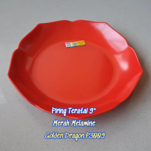 Piring Teratai D 9" 23cm Melamine - Golden Dragon P3009