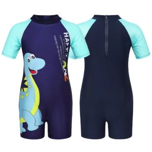 Kids High Quality Polyester One Piece Kids Swimwear Cartoon Sunscreen Swimsuit for Boys 3-10 Years old