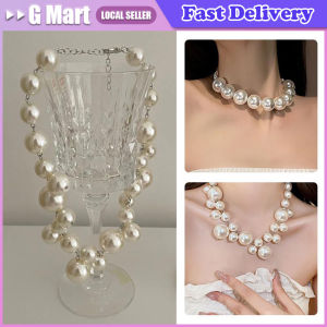 Vintage Hyperbole Bead Pearls Necklace Collarbone Chain Womens Elegant Pendant Necklace Bride Jewelry