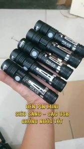 Sale || Đèn Pin Cầm Tay Mini Siêu Sáng T8 Thiết Kế Nhỏ Gọn Đèn Có Zoom Xa Gần Đèn Pin Sạc Type C Chống Nước Tốt IPX6