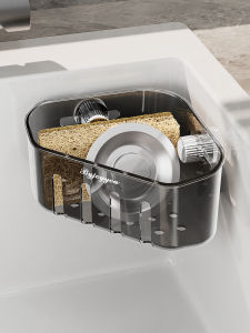 Kitchen Corner Sink Rack Multi-Function Dishcloth Drying Holder Faucet Home Storage Shelf ABS Material No-Drill Installation