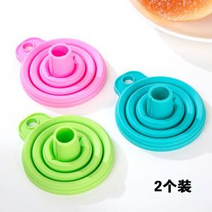 Portable Mini Folding Silicone Funnel Kitchen Oil Leak Resistant High Temperature Resistant Compact Size Food Grade Tool