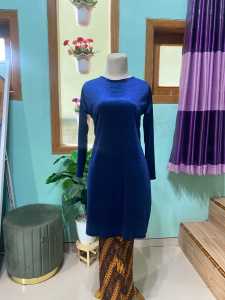 BAJU KURUNG BLUDRU/BAJU KURUNG ADAT KUDUS WARNA NAVY/KURUNG TUNIK POLOS
