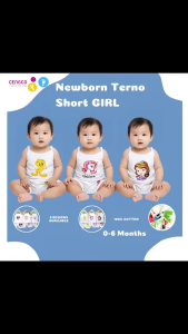 3 Pairs Terno Short for Girls Newborn/Infant Pure Cotton Clothing Set Non Faded Prints 0 to 6 Months