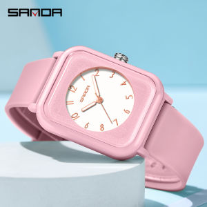 SANDA Fashion Simple Quartz Watch Versatile Casual Outdoor Waterproof Square Mens and Womens Watch