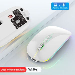 2.4G Wireless Mouse Rechargeable Silent Bluetooth Mice One-Click Desktop Function Type-C Backlight for Laptop PC Computer