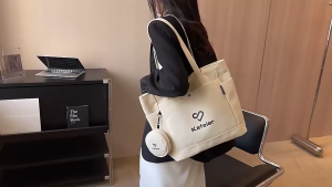 Fashion Canvas Tote Shopping Bags With Pocket Eco Friendly Reusable Organic Canvas Tote Bag