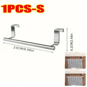 Kitchen Towel Rack Stainless Steel Towel Rack Bathroom Towel Holder Stand Cabinet Door Hanging Organizer Shelf Wall Mounted Bar