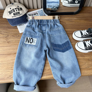 Fashionable Soft Denim Jeans Loose Comfortable Long Trousers for Boys mid Waist Korean Style Spring Autumn Season Kids Clothes