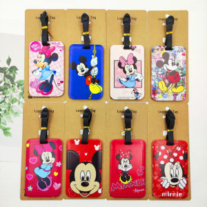 Disney Minnie แท็กกระเป๋าเดินทางผู้หญิงน่ารักกระเป๋าเดินทาง ID ที่อยู่ผู้ถือ Baggage Boarding Tags แบบพกพาป้ายสําหรับหญิง