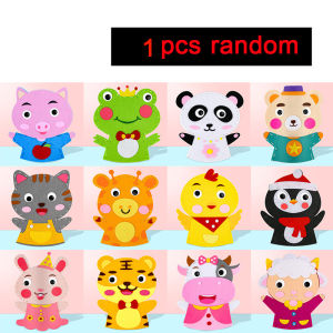 Childrens DIY Hand Puppet Craft Kits Cute Cartoon Animal Non-woven Hand Role Play Doll Handmade Material Sewing Set Kids Gifts