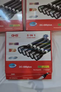 GHS DC-580plus 5 in 1 Rechargeable LED Flashlight Combo Pack – 6000mAh High Power Torch