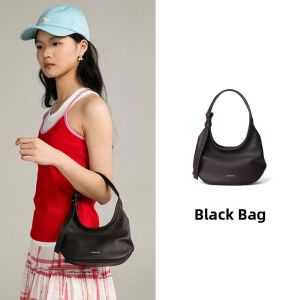 Omentar | Cowhide Leather Small Unique Summer Crossbody Moon Shaped Bag