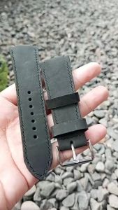 Tali Jam Kulit Sapi Crazy Horse Custom Hitam TJ16923 Garansi 1 Tahun