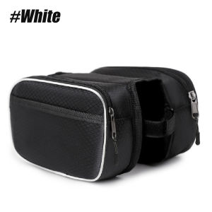 Bicycle Front Beam Bag High Capacity Waterproof with Reflective Strip Bike Frame Bag Road Cycling Upper Pipe Storage Saddle Bag