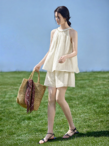MOHANYIMEI | Beach Vacation Bohemian Cashew Print Shirt and Wide Leg Shorts Set