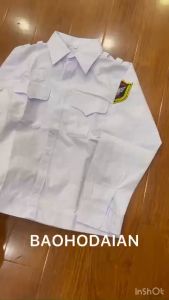 Áo bảo vệ cộc tay đai bo dưới kiểu Budong màu trắng