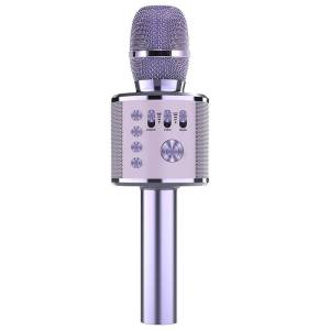 Wireless Bluetooth Speaker Mic Karaoke Microphone Handheld Portable Microphone Mobile Phone Music Player for Children Home KTV