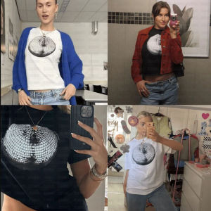 Women T-shirt American High Street Y2g Niche Style Trendy Print Casual Round Neck Short Sleeves T-shirt Womens Top