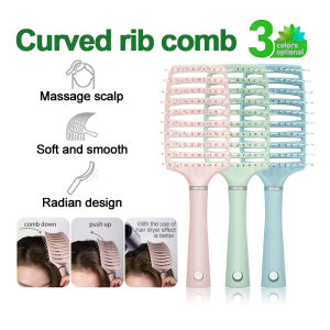 Air Cushion Comb Hair Brush Massage Comb Professional Curved Comb for Fluffy Hair Styling Long Hair Curly Hair Rib Comb Wet Dry Hairdressing Hair Brush Styling Tool
