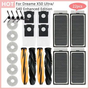 For Dreame X40 Enhanced Edition Parts Scrub Brush Rag Dust Bag Hepa Filter Parts X50 Ultra S40 Enhanced Edition Vacuum Cleaner