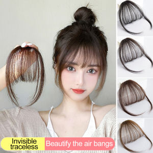 Grupheaso Fake Air Bangs Hair Styling Tools Hair Clip-In Extension Synthetic Hair Fake Fringe Natural False Hairpiece Women Clip In Bangs