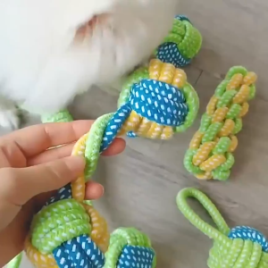 Pet Dog Toys Chew Teeth Clean Toys Grinding Teeth Traning Fun Playing Cotton Rope Ball Puppy Toys