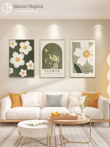 Modern Ins Style Sofa Backdrop Decorative Art Panels Floral Three-piece Set