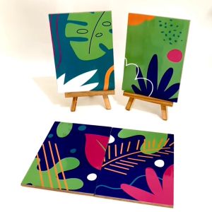 RUNABEE HIASAN DINDING DEKORATIF ABSTRAK WALL ART HIASAN KAMAR 15X20CM PAJANGAN KAYU